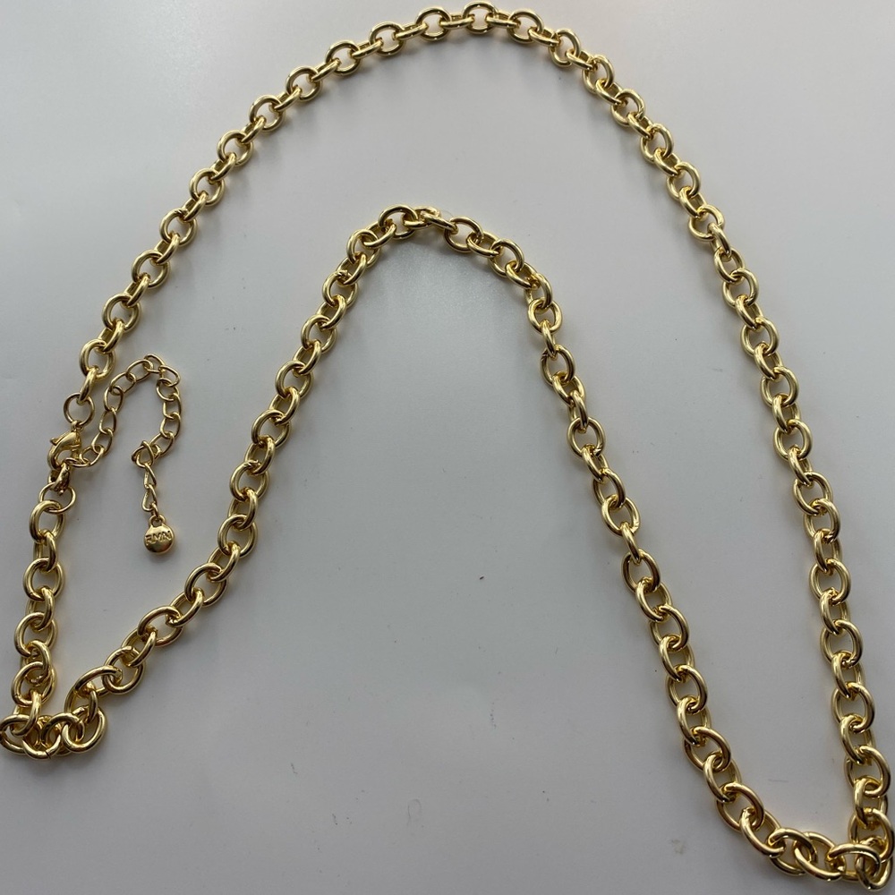 RMN Elegant Gold Tone Rololink Chain Necklace Lobster Clasp - Picture 8 of 8